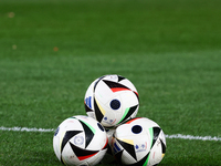 Adidas Fussballiebe official Ekstraklasa match balls are seen ahead of Puszcza Niepolomice - Lech Poznan match of the Ekstraklasa Polish Foo...