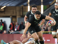 Caleb Clarke of New Zealand is in action during the Autumn Nations Series International Rugby match between England and New Zealand at Allia...