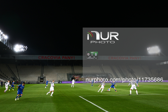 Puszcza Niepolomice - Lech Poznan match of the Ekstraklasa Polish Football League, at Cracovia Stadium in Krakow, Poland on November 2, 2024...