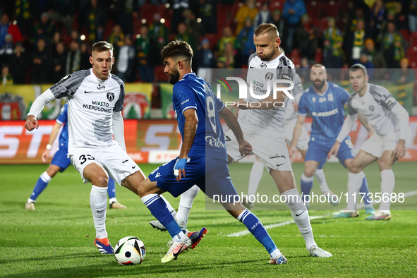 Dawid Abramowicz
of Puszcza Niepolomice
Ali Gholizadeh of Lech Poznan during Puszcza Niepolomice - Lech Poznan match of the Ekstraklasa Poli...