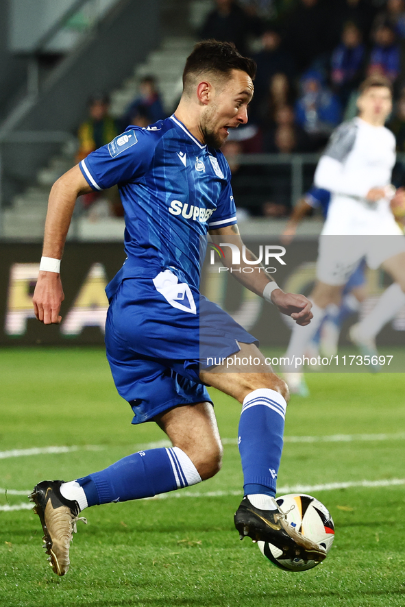 Afonso Sousa of Lech Poznan during Puszcza Niepolomice - Lech Poznan match of the Ekstraklasa Polish Football League, at Cracovia Stadium in...