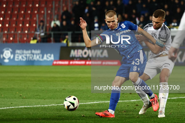 Antoni Kozubal of Lech Poznan during Puszcza Niepolomice - Lech Poznan match of the Ekstraklasa Polish Football League, at Cracovia Stadium...