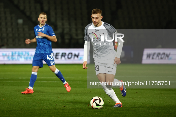 Dawid Abramowicz
of Puszcza Niepolomice
during Puszcza Niepolomice - Lech Poznan match of the Ekstraklasa Polish Football League, at Cracovi...