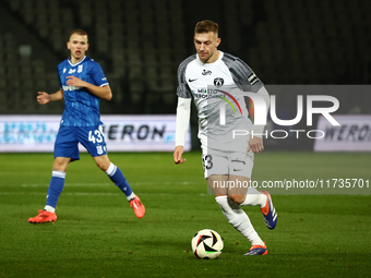 Dawid Abramowicz
of Puszcza Niepolomice
during Puszcza Niepolomice - Lech Poznan match of the Ekstraklasa Polish Football League, at Cracovi...