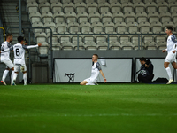 Dawid Szymonowicz of Puszcza Niepolomice celebrates the goal during Puszcza Niepolomice - Lech Poznan match of the Ekstraklasa Polish Footba...