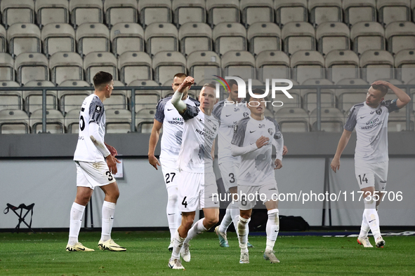 Dawid Szymonowicz of Puszcza Niepolomice celebrates the goal during Puszcza Niepolomice - Lech Poznan match of the Ekstraklasa Polish Footba...