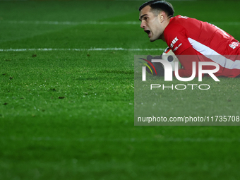 Kewin Komar of Puszcza Niepolomice during Puszcza Niepolomice - Lech Poznan match of the Ekstraklasa Polish Football League, at Cracovia Sta...