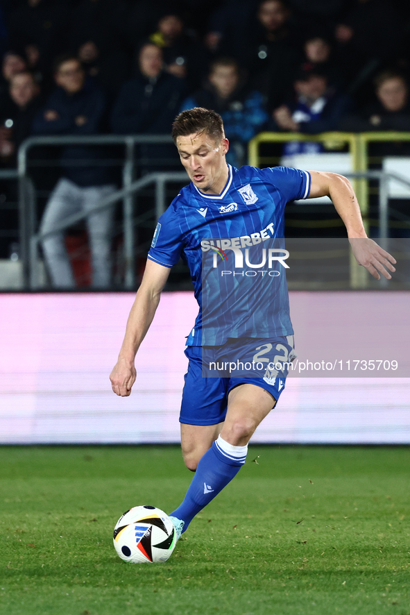 Artur Craciun of Lech Poznan during Puszcza Niepolomice - Lech Poznan match of the Ekstraklasa Polish Football League, at Cracovia Stadium i...