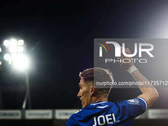 Joel Pereira of Lech Poznan during Puszcza Niepolomice - Lech Poznan match of the Ekstraklasa Polish Football League, at Cracovia Stadium in...