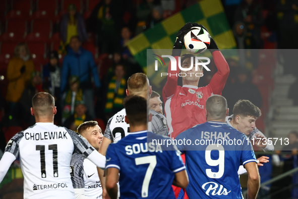 Kewin Komar of Puszcza Niepolomice during Puszcza Niepolomice - Lech Poznan match of the Ekstraklasa Polish Football League, at Cracovia Sta...