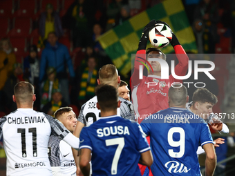 Kewin Komar of Puszcza Niepolomice during Puszcza Niepolomice - Lech Poznan match of the Ekstraklasa Polish Football League, at Cracovia Sta...