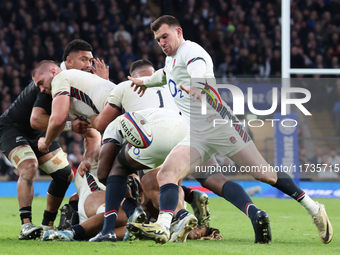 England's Ben Spencer (Bath Rugby) is in action during the Autumn Nations Series International Rugby match between England and New Zealand a...