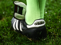 Adidas shoe during Puszcza Niepolomice - Lech Poznan match of the Ekstraklasa Polish Football League, at Cracovia Stadium in Krakow, Poland...