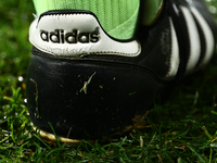 Adidas shoe during Puszcza Niepolomice - Lech Poznan match of the Ekstraklasa Polish Football League, at Cracovia Stadium in Krakow, Poland...