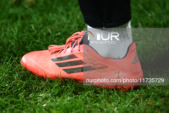 Adidas F50 shoe during Puszcza Niepolomice - Lech Poznan match of the Ekstraklasa Polish Football League, at Cracovia Stadium in Krakow, Pol...