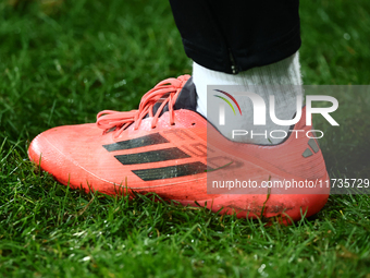 Adidas F50 shoe during Puszcza Niepolomice - Lech Poznan match of the Ekstraklasa Polish Football League, at Cracovia Stadium in Krakow, Pol...