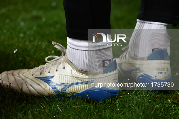 Mizuno Morelia Neo shoes during Puszcza Niepolomice - Lech Poznan match of the Ekstraklasa Polish Football League, at Cracovia Stadium in Kr...