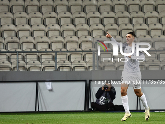 Michalis Kosidis of Puszcza Niepolomice celebrates the goal during Puszcza Niepolomice - Lech Poznan match of the Ekstraklasa Polish Footbal...