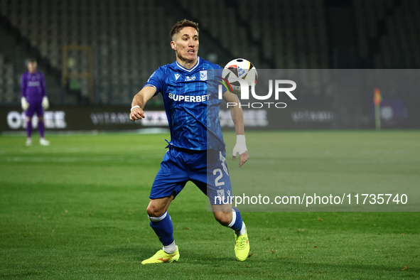 Joel Pereira of Lech Poznan during Puszcza Niepolomice - Lech Poznan match of the Ekstraklasa Polish Football League, at Cracovia Stadium in...