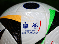 Adidas Fussballiebe official Ekstraklasa match ball is seen during Puszcza Niepolomice - Lech Poznan match of the Ekstraklasa Polish Footbal...