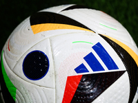 Adidas Fussballiebe official Ekstraklasa match ball is seen during Puszcza Niepolomice - Lech Poznan match of the Ekstraklasa Polish Footbal...