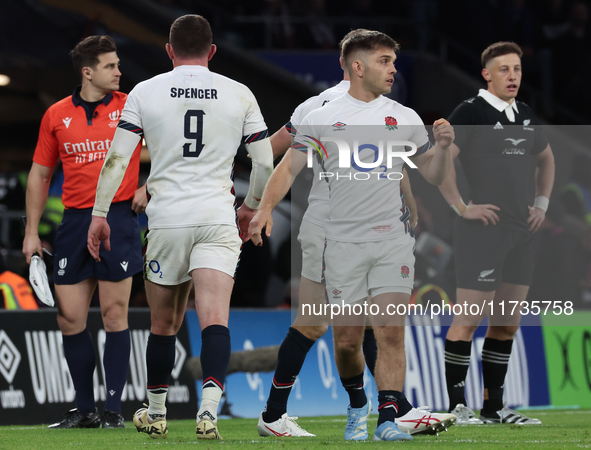 England's Harry Randall (Bristol Bears) is in action during the Autumn Nations Series International Rugby match between England and New Zeal...