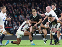 Anton Lienert-Brown of New Zealand is tackled by England's Dan Cole (Leicester Tigers) during the Autumn Nations Series International Rugby...