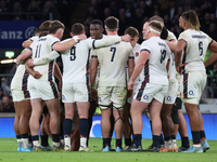 England's Maro Itoje (Saracens) exchanges words during the Autumn Nations Series International Rugby match between England and New Zealand a...