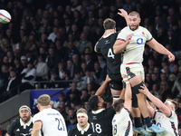 Ollie Lawrence of England (Bath Rugby) plays during the Autumn Nations Series International Rugby match between England and New Zealand at A...