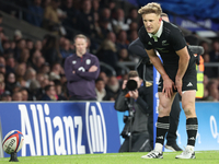 Damian McKenzie of New Zealand is in action during the Autumn Nations Series International Rugby match between England and New Zealand at Al...