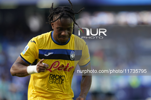 Ademola Lookman of Atalanta BC celebrates after scoring during the Serie A match between SSC Napoli and Atalanta BC at Stadio Diego Armando...