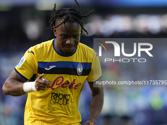 Ademola Lookman of Atalanta BC celebrates after scoring during the Serie A match between SSC Napoli and Atalanta BC at Stadio Diego Armando...