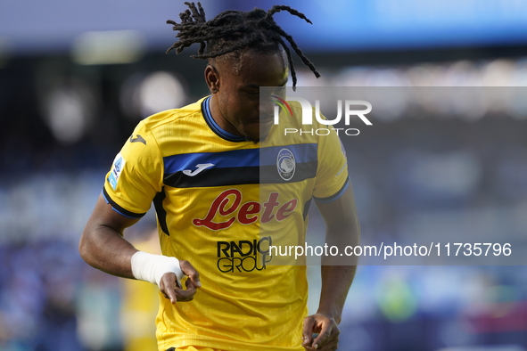 Ademola Lookman of Atalanta BC celebrates after scoring during the Serie A match between SSC Napoli and Atalanta BC at Stadio Diego Armando...