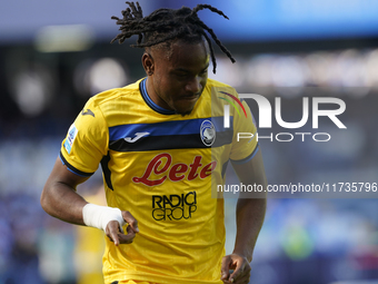 Ademola Lookman of Atalanta BC celebrates after scoring during the Serie A match between SSC Napoli and Atalanta BC at Stadio Diego Armando...