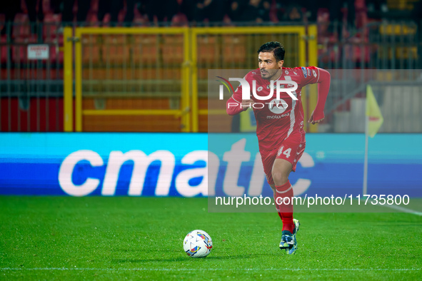 Andrea Carboni participates in the match between AC Monza and AC Milan, Serie A, at U-Power Stadium in Monza, Italy, on November 2, 2024. 