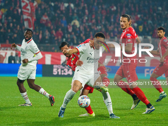 Noah Okafor participates in the match between AC Monza and AC Milan, Serie A, at U-Power Stadium in Monza, Italy, on November 2, 2024. (