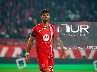 Pablo Mari participates in the match between AC Monza and AC Milan, Serie A, at U-Power Stadium in Monza, Italy, on November 2, 2024. (