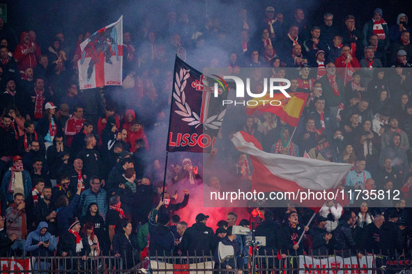 An AC Monza supporter of Curva Davide Pieri attends the AC Monza vs AC Milan Serie A match at U-Power Stadium in Monza, Italy, on November 2...