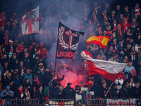 An AC Monza supporter of Curva Davide Pieri attends the AC Monza vs AC Milan Serie A match at U-Power Stadium in Monza, Italy, on November 2...