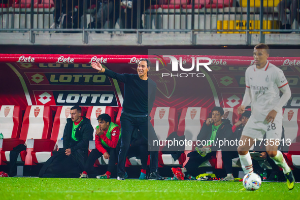 Alessandro Nesta, head coach of AC Monza, is present during the match between AC Monza and AC Milan in Serie A at U-Power Stadium in Monza,...