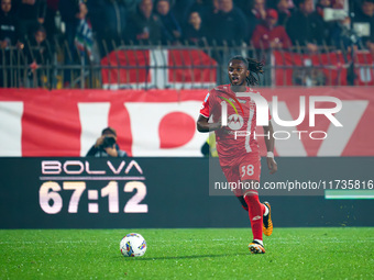 Warren Bondo participates in the match between AC Monza and AC Milan, Serie A, at U-Power Stadium in Monza, Italy, on November 2, 2024. (