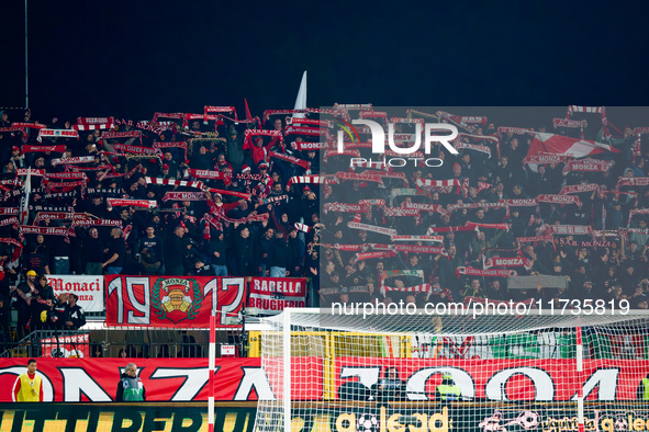 An AC Monza supporter of Curva Davide Pieri attends the AC Monza vs AC Milan Serie A match at U-Power Stadium in Monza, Italy, on November 2...