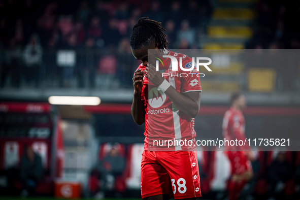 Warren Bondo participates in the match between AC Monza and AC Milan, Serie A, at U-Power Stadium in Monza, Italy, on November 2, 2024. 