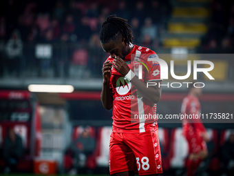 Warren Bondo participates in the match between AC Monza and AC Milan, Serie A, at U-Power Stadium in Monza, Italy, on November 2, 2024. (