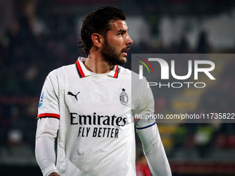 Theo Hernandez during AC Monza vs AC Milan, Serie A, at U-Power Stadium in Monza, Italy, on November 2, 2024. (