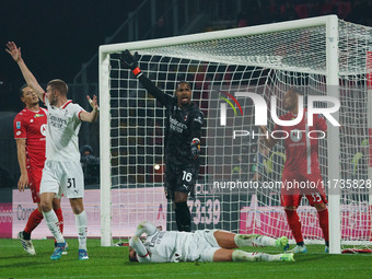 Mike Maignan participates in the match between AC Monza and AC Milan, Serie A, at U-Power Stadium in Monza, Italy, on November 2, 2024. (