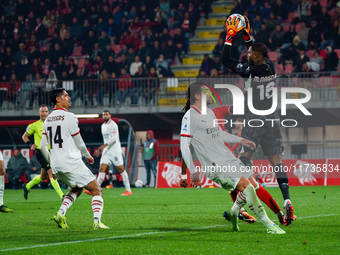 Mike Maignan participates in the match between AC Monza and AC Milan, Serie A, at U-Power Stadium in Monza, Italy, on November 2, 2024. (