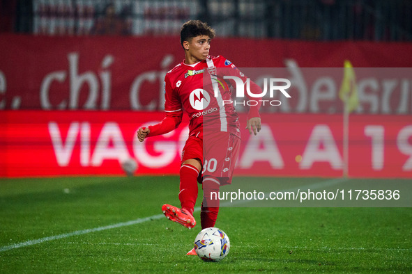 Samuele Vignato participates in the match between AC Monza and AC Milan, Serie A, at U-Power Stadium in Monza, Italy, on November 2, 2024. 