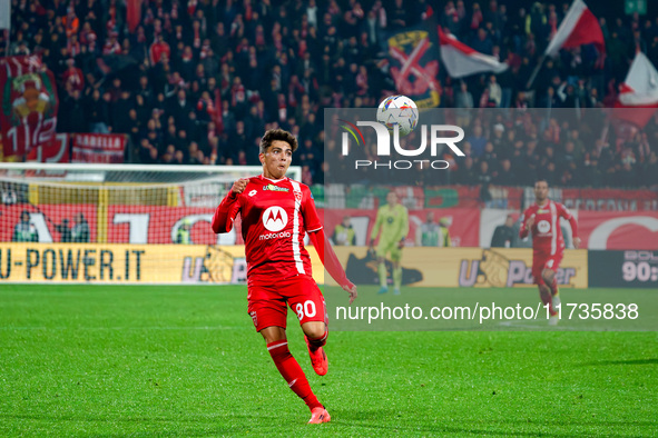 Samuele Vignato participates in the match between AC Monza and AC Milan, Serie A, at U-Power Stadium in Monza, Italy, on November 2, 2024. 