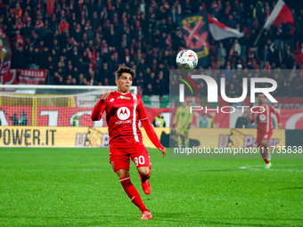 Samuele Vignato participates in the match between AC Monza and AC Milan, Serie A, at U-Power Stadium in Monza, Italy, on November 2, 2024. (